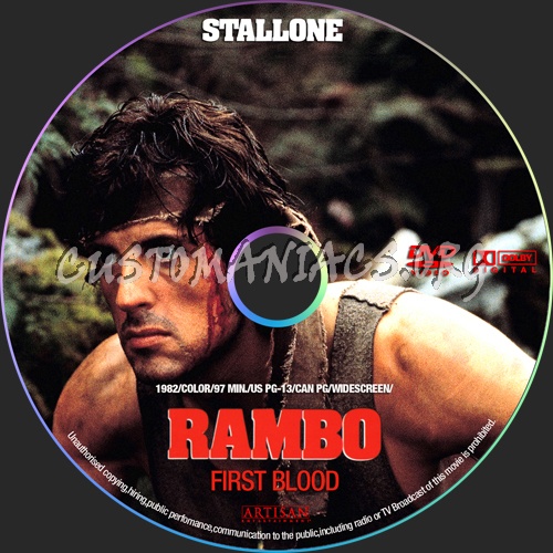 Rambo First Blood dvd label