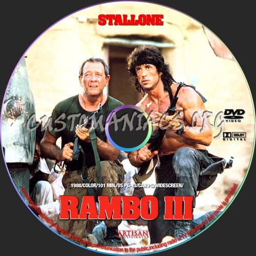 Rambo 3 dvd label