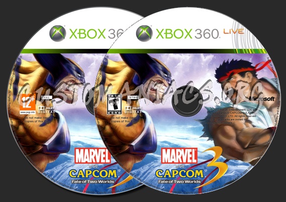 Marvel vs. Capcom 3 - Fate of Two Worlds dvd label