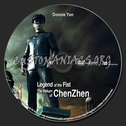Legend of the Fist: The Return of Chen Zhen dvd label