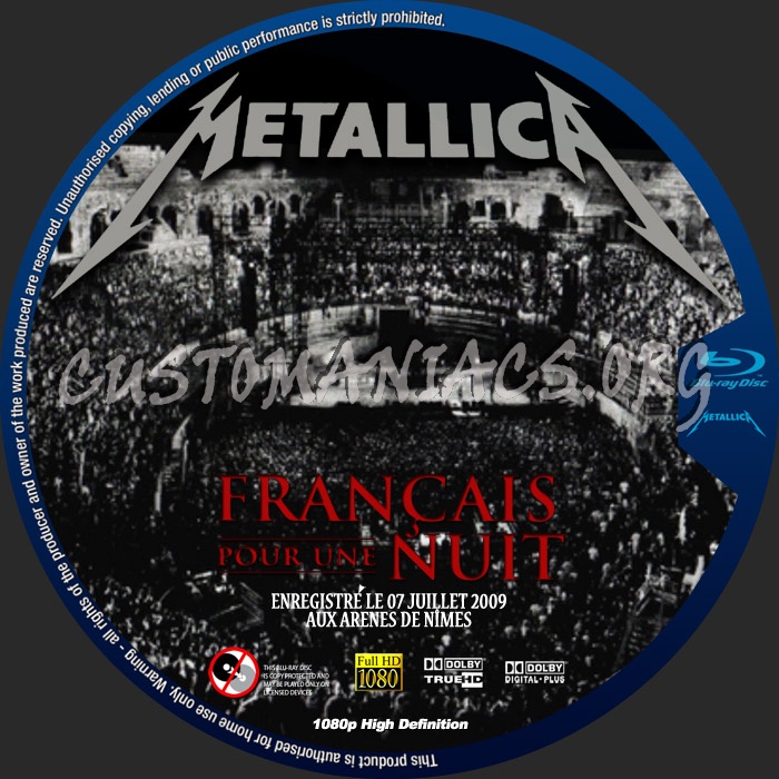 Metallica: Francais Pour Une Nuit blu-ray label - DVD Covers