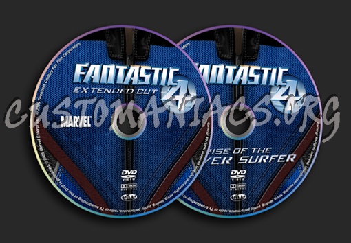 Fantastic Four Extended Cut & Rise Of The Silver Surfer dvd label