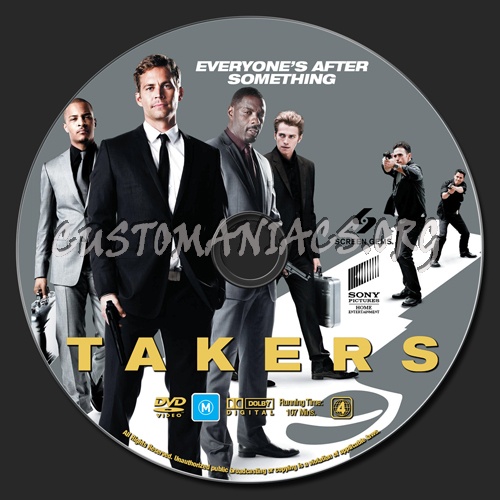 Takers dvd label