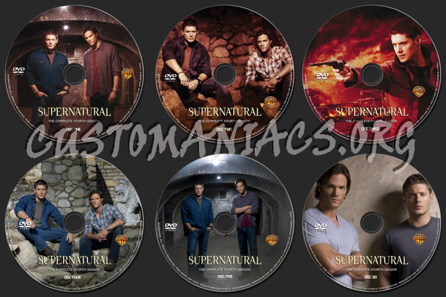 Supernatural Season 4 dvd label