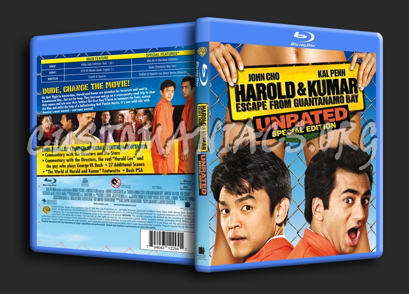 Harold & Kumar Escape From Guantanamo Bay blu-ray cover