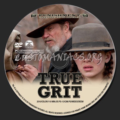 True Grit (2010) dvd label
