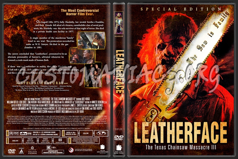 Leatherface - The Texas Chainsaw Massacre III dvd cover