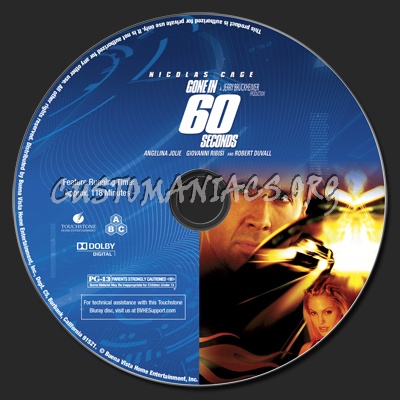Gone in 60 Seconds blu-ray label