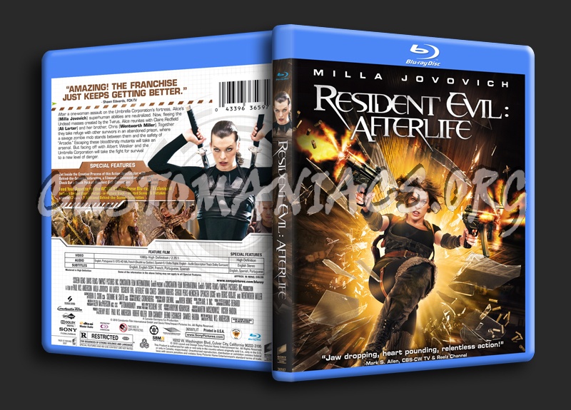 Resident Evil Afterlife blu-ray cover