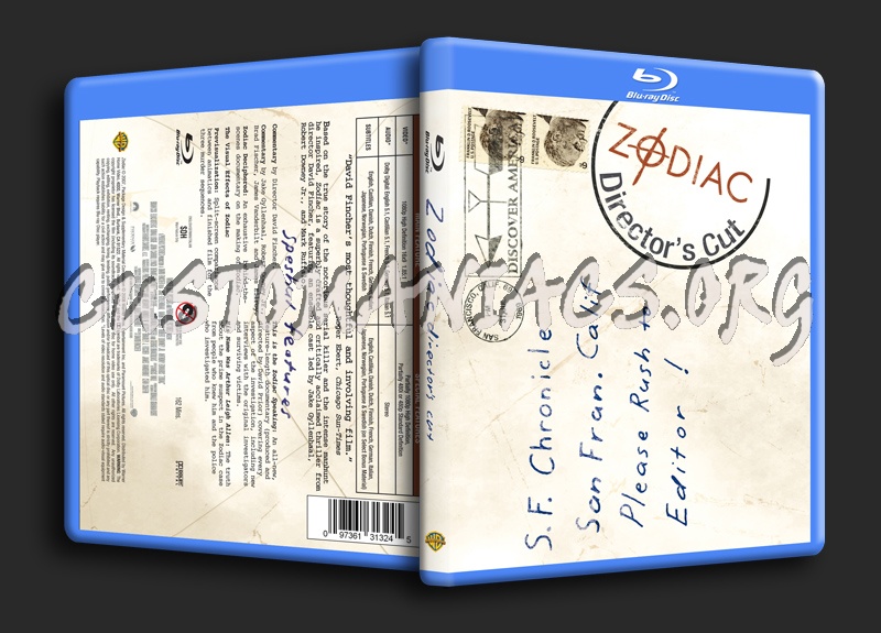 Zodiac (Director's Cut) blu-ray cover