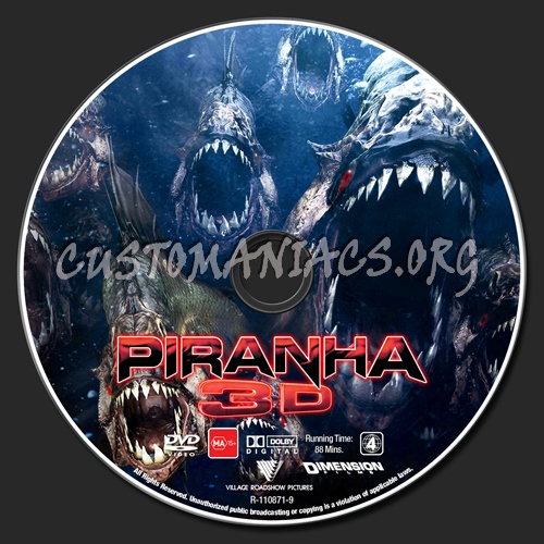 Piranha 3D dvd label