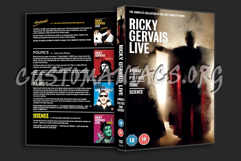Ricky Gervais Live (Animals, Politics, Fame Science) dvd cover