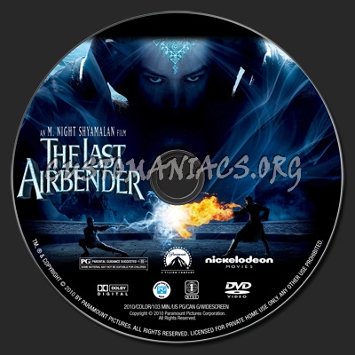 The Last AirBender dvd label