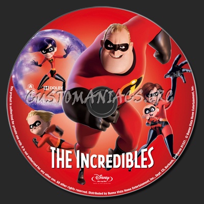 The Incredibles blu-ray label