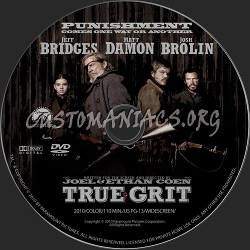 True Grit dvd label