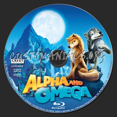 Alpha and Omega blu-ray label