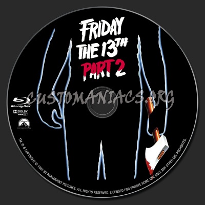 Friday the 13th Part 2 blu-ray label