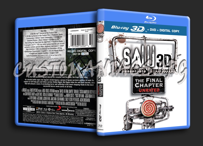 Saw The Final Chapter 3D blu-ray cover