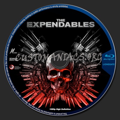 The Expendables blu-ray label