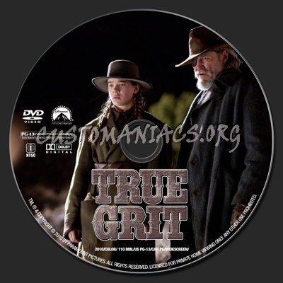True Grit (2010) dvd label