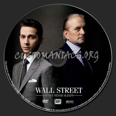 Wall Street Money Never Sleeps dvd label