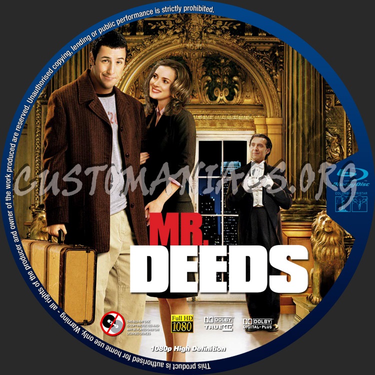 Mr Deeds blu-ray label