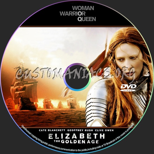 Elizabeth The Golden Age dvd label