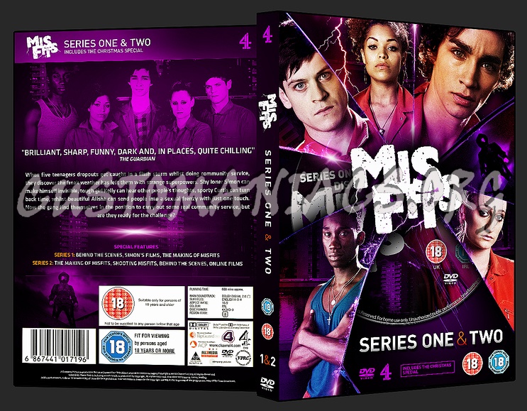 MISFITS - Series 1 & 2 dvd cover