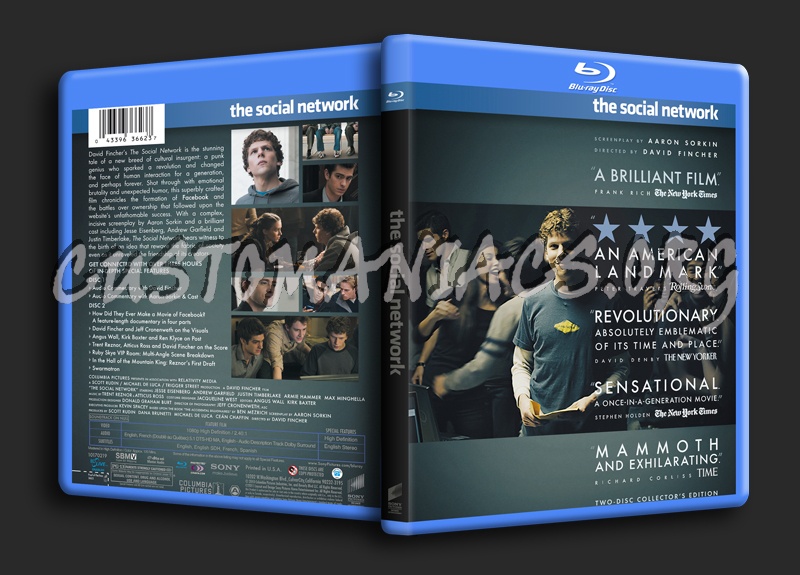 The Social Network blu-ray cover