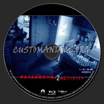 Paranormal Activity 2 blu-ray label