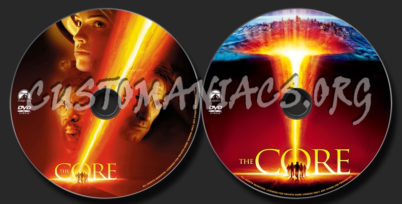 The Core dvd label