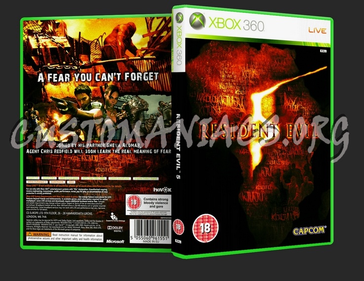 Resident Evil 5 dvd cover