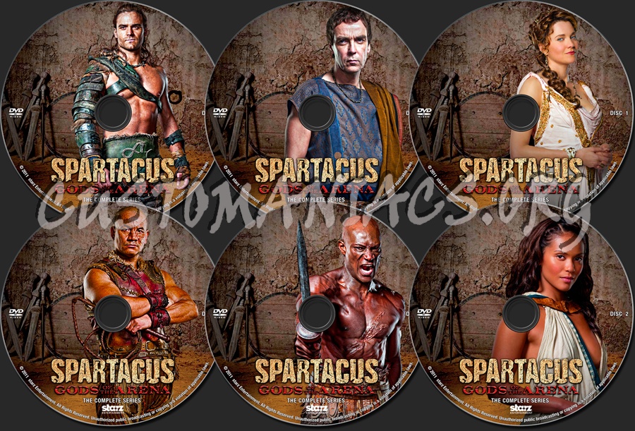 Spartacus : Gods of the Arena dvd label