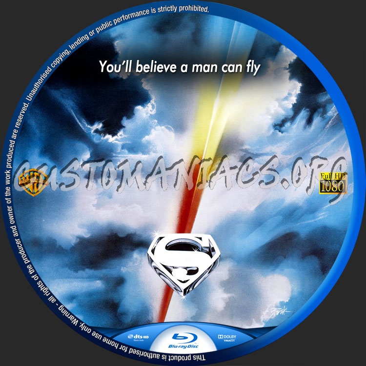 Superman The Movie blu-ray label