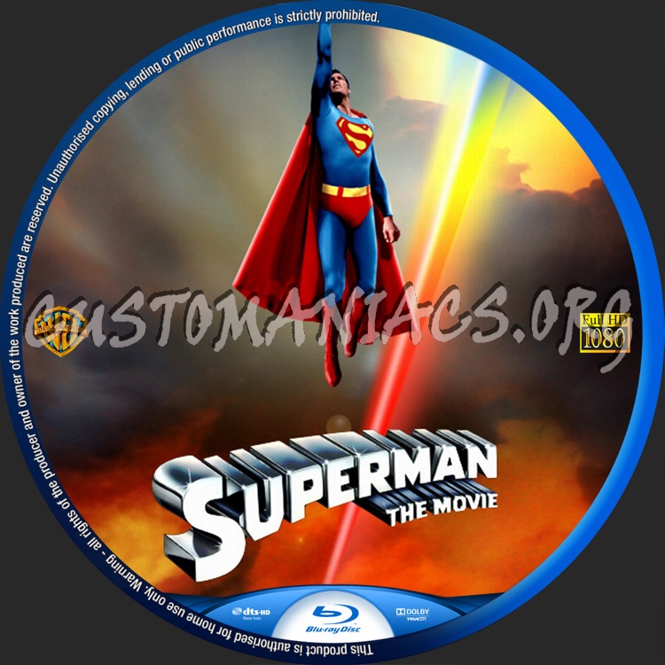 Superman The Movie blu-ray label