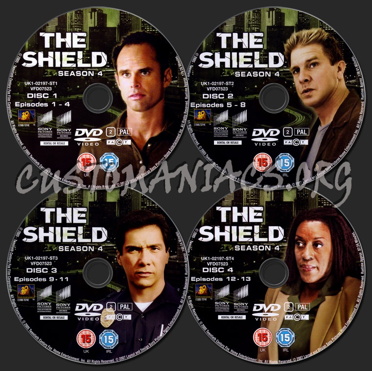 The Shield Season 4 dvd label