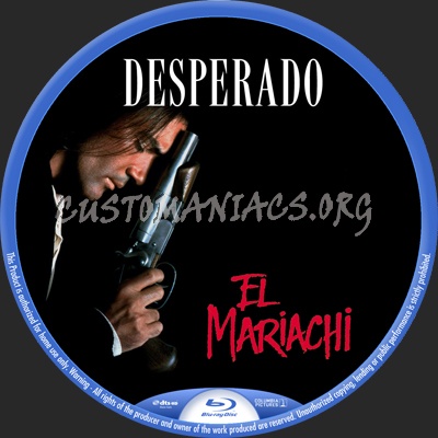 Desperado / El Mariachi blu-ray label