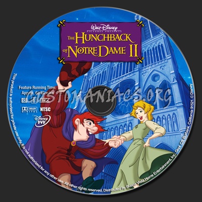 The Hunchback Of Notre Dame 2 dvd label