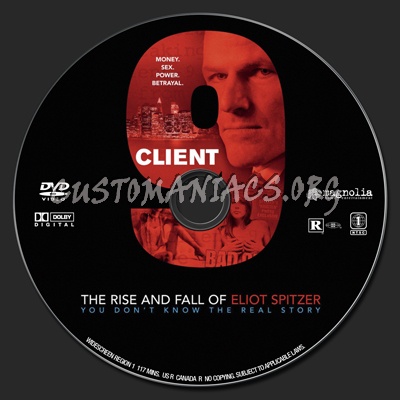 Client 9: The Rise and Fall of Eliot Spitzer dvd label