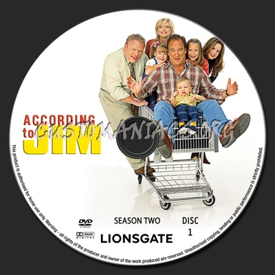 According To Jim Season Two dvd label