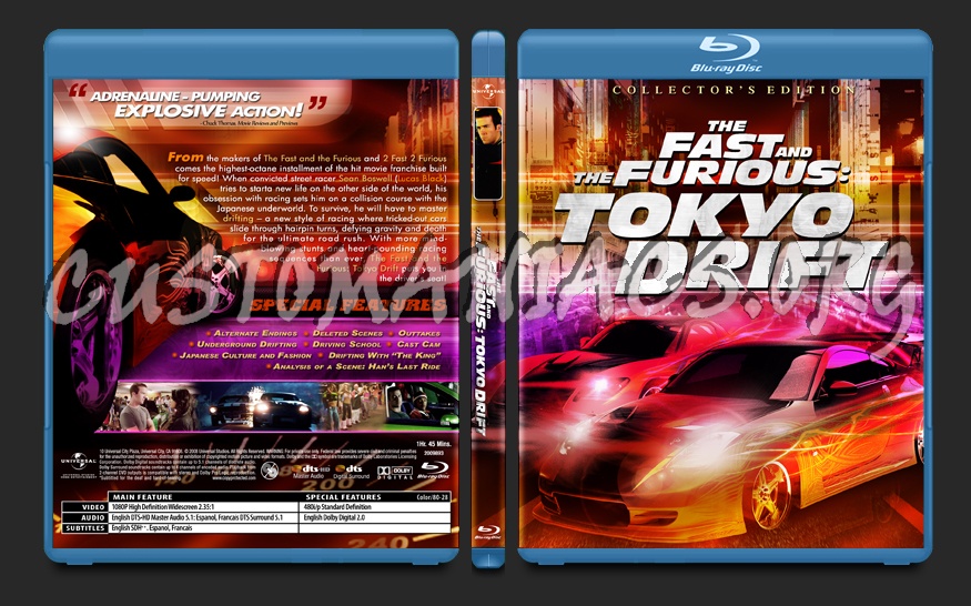 The Fast and the Furious: Tokyo Drift blu-ray cover