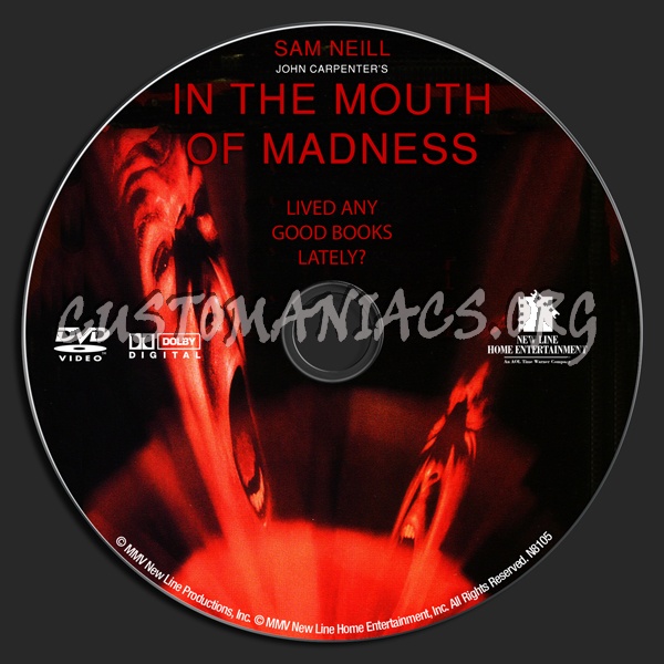 In The Mouth Of Madness dvd label