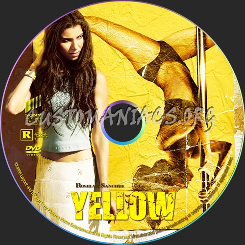 Yellow dvd label