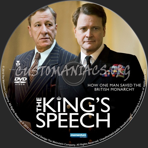 The King's Speech dvd label