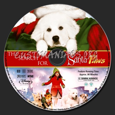 The Search For Santa Paws blu-ray label