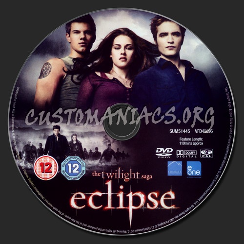 The Twilight Saga - Eclipse dvd label