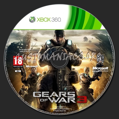 Gears of War 3 dvd label