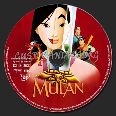 Mulan dvd label