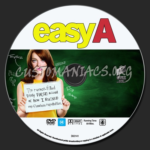 Easy A dvd label