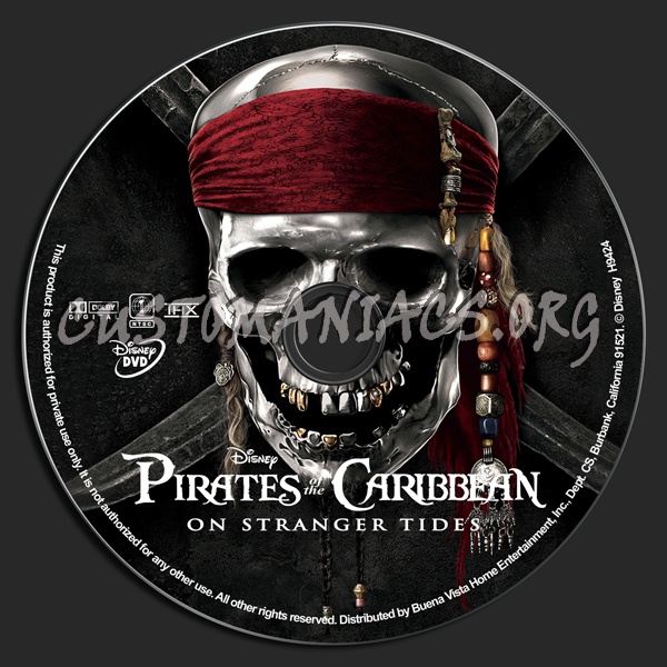 Pirates Of The Caribbean: On Stranger Tides dvd label